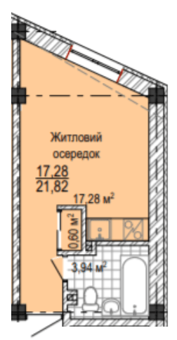 1-комнатная 21.82 м² в ЖК НАДІЯ от 21 700 грн/м², Харьков