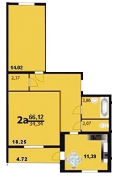 2-комнатная 66.12 м² в ЖК Европейский от 14 300 грн/м², Хмельницкий