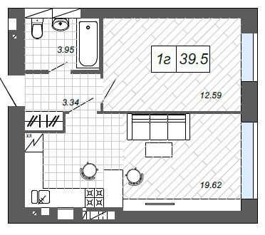 1-комнатная 39.5 м² в ЖК Новые Метры п27 от 21 500 грн/м², г. Ирпень