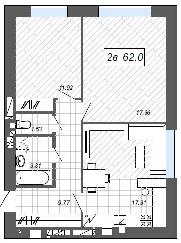 2-комнатная 62 м² в ЖК Новые Метры п27 от 25 000 грн/м², г. Ирпень