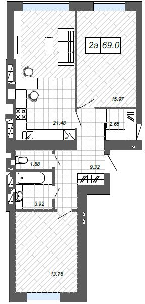 2-комнатная 69 м² в ЖК Новые Метры п27 от 25 000 грн/м², г. Ирпень