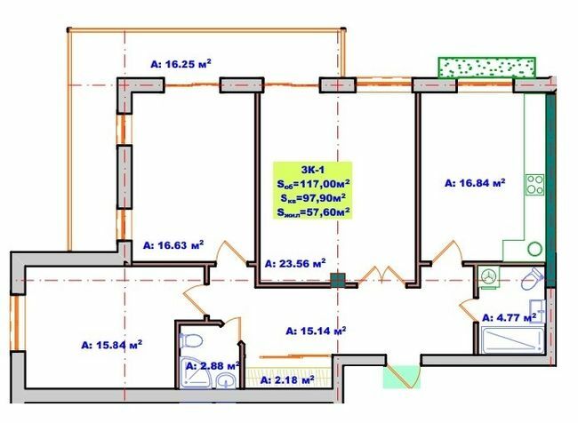 3-кімнатна 117 м² в ЖК Dream House від 28 400 грн/м², Херсон