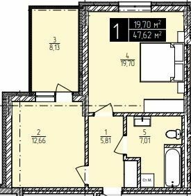 1-кімнатна 47.62 м² в ЖК IQ Center від 22 350 грн/м², Хмельницький