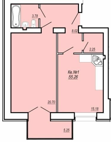 1-комнатная 55.26 м² в ЖК Уютный от 17 600 грн/м², г. Умань