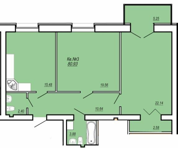 2-кімнатна 80.93 м² в ЖК Затишний від 17 600 грн/м², м. Умань