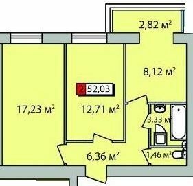 2-кімнатна 52.03 м² в ЖК Парковий квартал від 14 700 грн/м², Черкаси