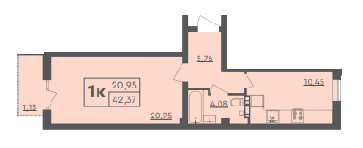 1-комнатная 42.37 м² в ЖК Scandia от 19 000 грн/м², г. Бровары