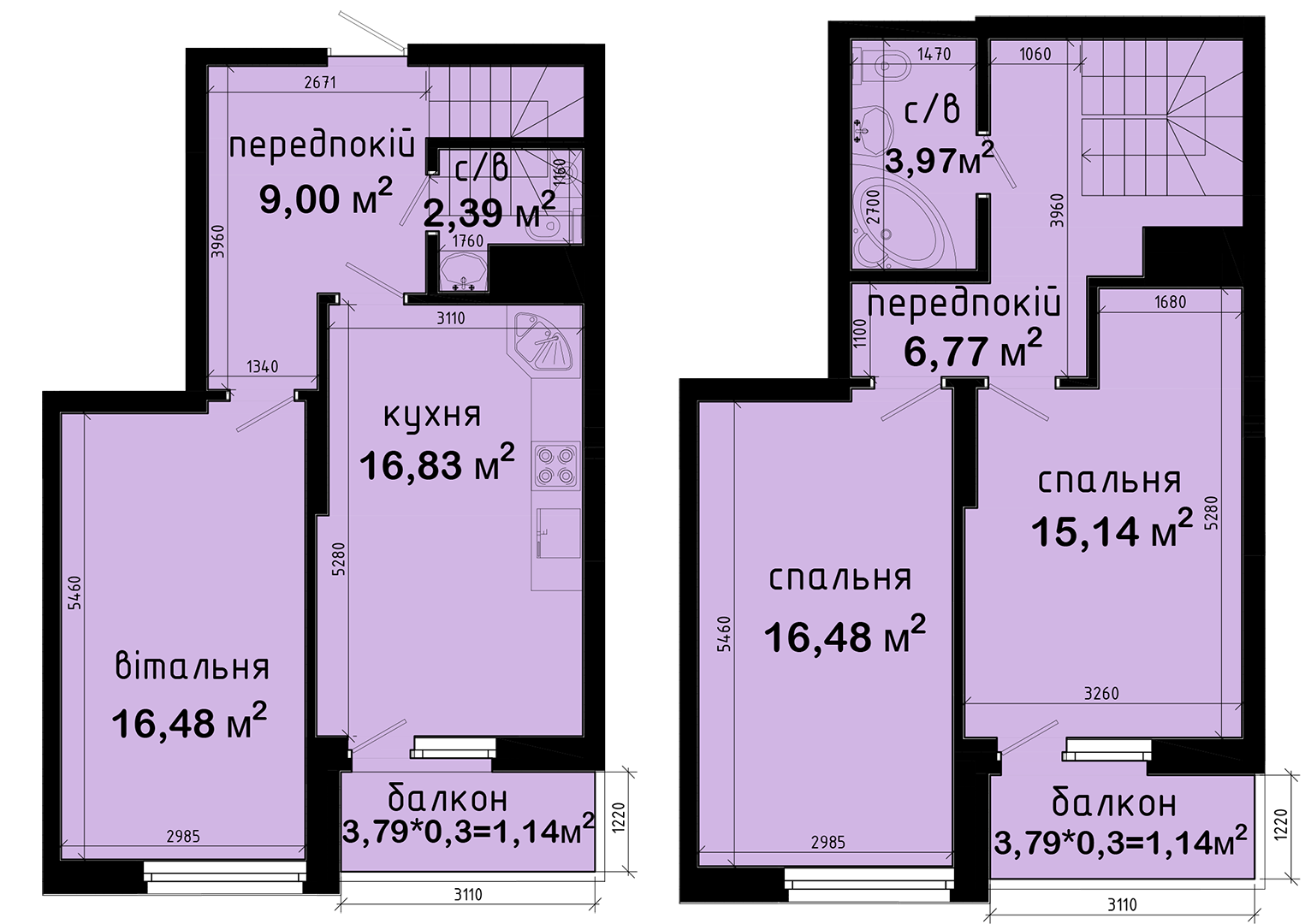 2-комнатная 89.34 м² в ЖК Авеню 42 от 28 130 грн/м², Киев