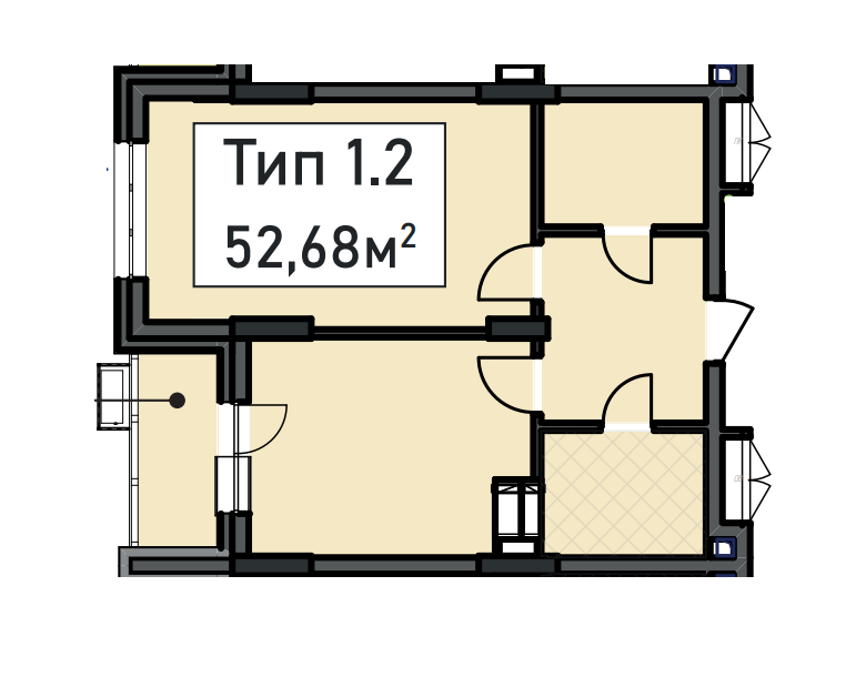 1-комнатная 52.58 м² в ЖК CRYSTAL RESIDENCE от 64 500 грн/м², Киев