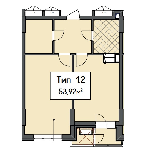 1-комнатная 53.92 м² в ЖК CRYSTAL RESIDENCE от 64 500 грн/м², Киев