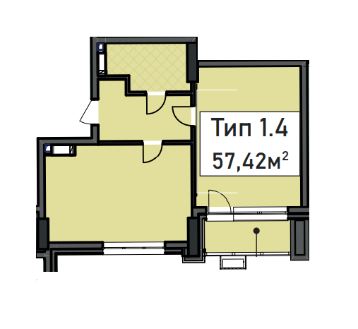 1-комнатная 57.42 м² в ЖК CRYSTAL RESIDENCE от 64 500 грн/м², Киев