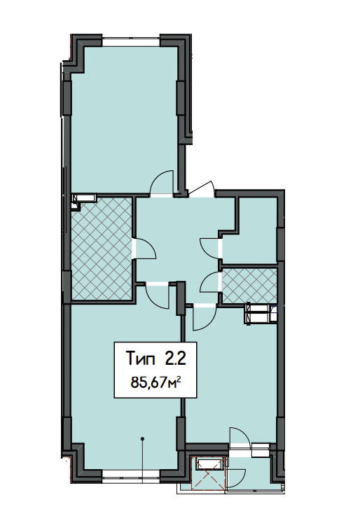 2-кімнатна 85.67 м² в ЖК CRYSTAL RESIDENCE від 49 300 грн/м², Київ