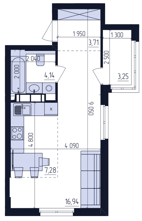 Смарт 35.32 м² в ЖК Современный квартал от 30 000 грн/м², Киев