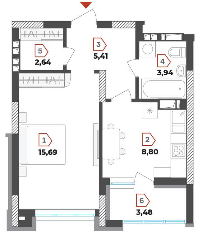 1-кімнатна 39 м² в ЖК DOCK32 від 50 000 грн/м², Київ