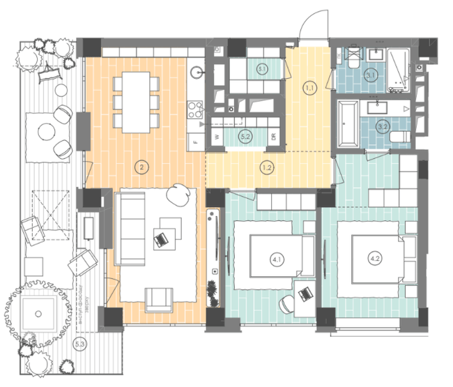 2-кімнатна 92 м² в ЖК UNIT.Home від 79 400 грн/м², Київ