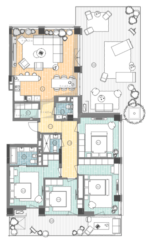 4-комнатная 168.7 м² в ЖК UNIT.Home от 99 000 грн/м², Киев