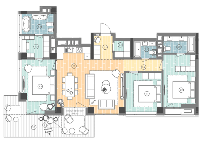 3-комнатная 114.4 м² в ЖК UNIT.Home от 71 100 грн/м², Киев