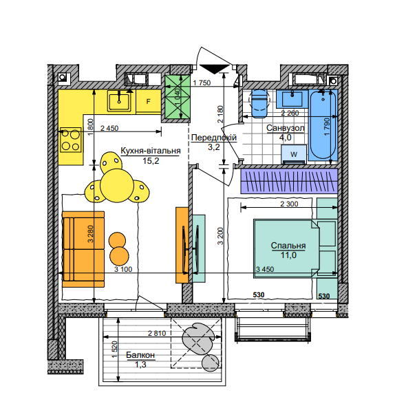 1-комнатная 34.7 м² в ЖК Respublika от 45 400 грн/м², Киев