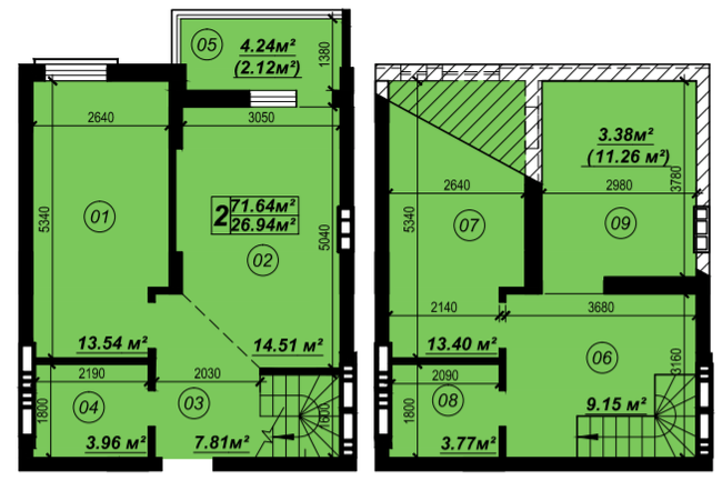 Двухуровневая 71.64 м² в ЖК Verba от 21 500 грн/м², пгт Глеваха