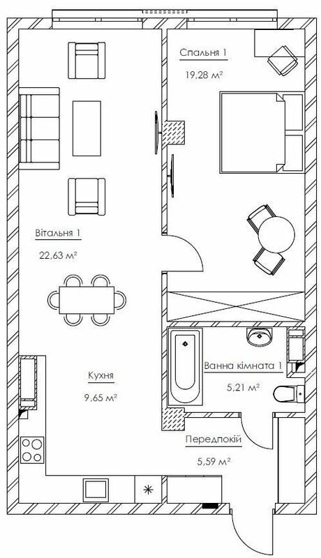 2-кімнатна 62.36 м² в ЖК Franklin Concept House від 55 701 грн/м², Київ