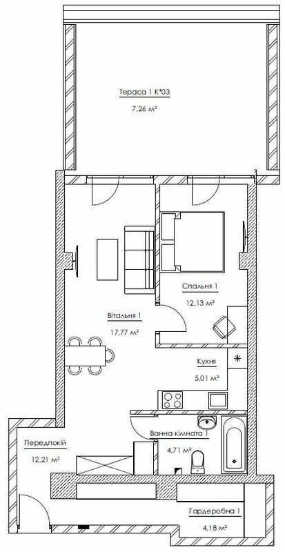 2-кімнатна 63.27 м² в ЖК Franklin Concept House від 55 701 грн/м², Київ