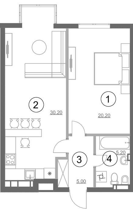 1-комнатная 58.5 м² в ЖК Greenville Park от 56 300 грн/м², Киев