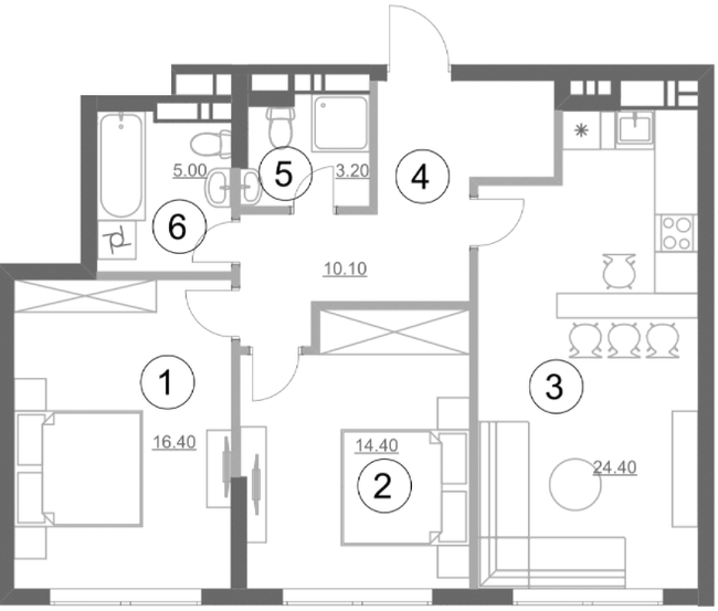 2-кімнатна 76.2 м² в ЖК Greenville Park від 63 250 грн/м², Київ