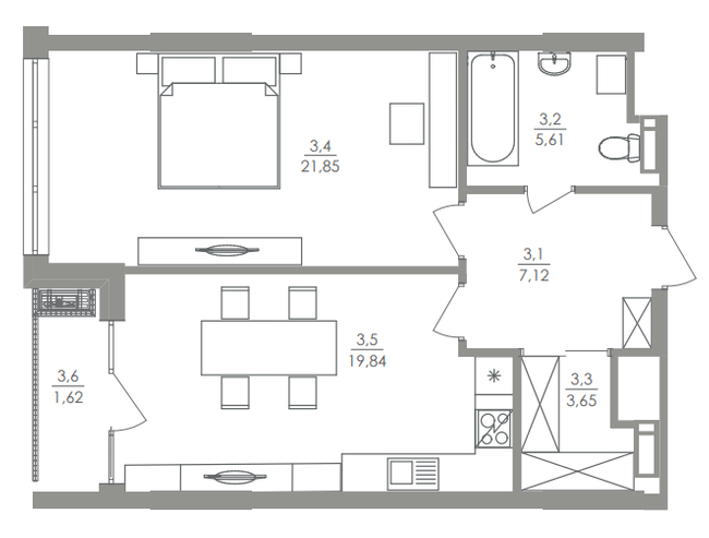 1-кімнатна 59.69 м² в ЖК Greenville на Печерську від 39 650 грн/м², Київ