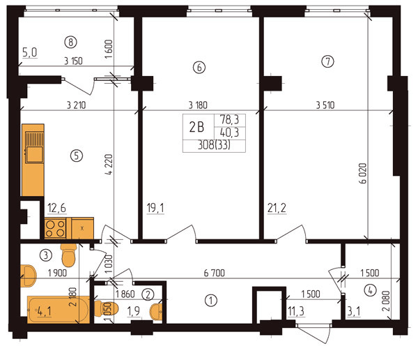 2-кімнатна 78.3 м² в ЖК Henesi House від 31 900 грн/м², Київ