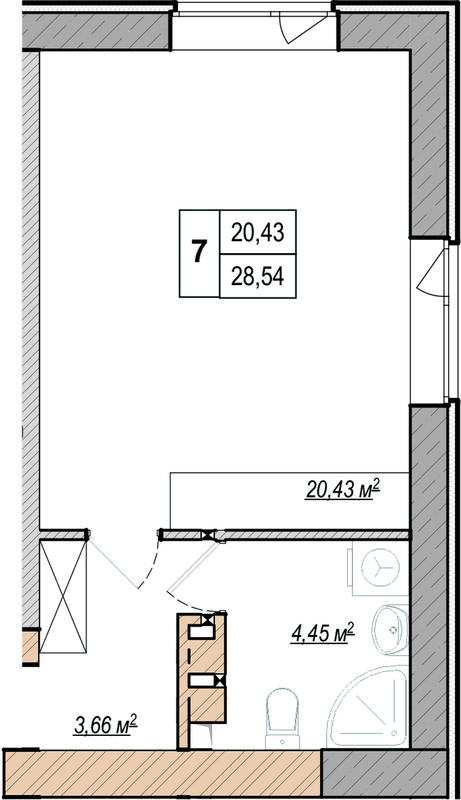 Студия 28.54 м² в ЖК MANCHESTER PARK от 21 200 грн/м², Киев