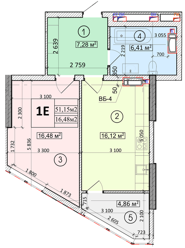 1-комнатная 51.15 м² в ЖК Podil Plaza & Residence от 62 000 грн/м², Киев