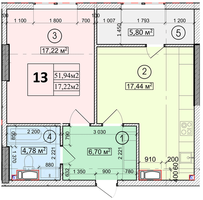 1-комнатная 51.94 м² в ЖК Podil Plaza & Residence от 45 000 грн/м², Киев