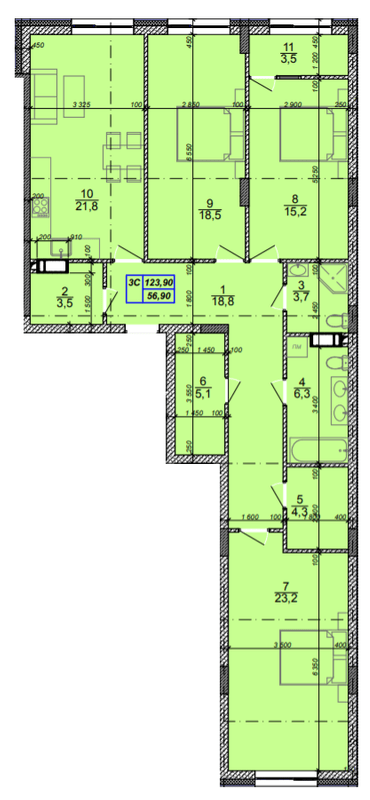 3-кімнатна 123.9 м² в ЖК Podil Plaza & Residence від 38 000 грн/м², Київ