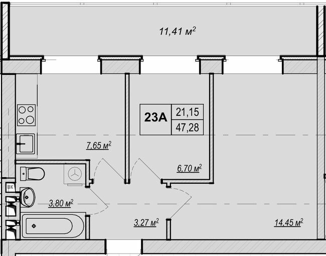 2-кімнатна 47.28 м² в ЖК Метро парк від 29 900 грн/м², Київ