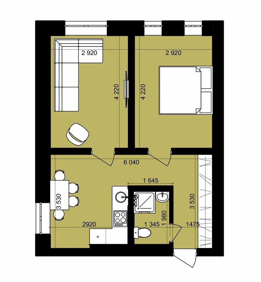 2-комнатная 44.63 м² в ЖК Urban City от 23 150 грн/м², Харьков