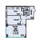 2-комнатная 69.91 м² в ЖК Тридцать восьмая жемчужина от 50 500 грн/м², Киев