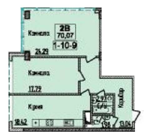 2-комнатная 70.07 м² в ЖК Тридцать восьмая жемчужина от 50 500 грн/м², Киев
