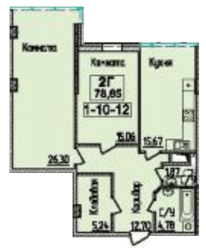 2-комнатная 78.85 м² в ЖК Тридцать восьмая жемчужина от 50 500 грн/м², Киев