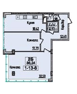 2-комнатная 86.24 м² в ЖК Тридцать восьмая жемчужина от 50 500 грн/м², Киев