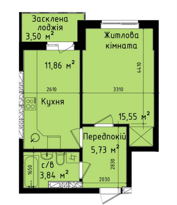 1-кімнатна 40.48 м² в ЖК Дніпровський від 30 500 грн/м², Київ