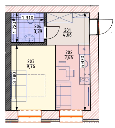 1-кімнатна 25.32 м² в ЖК Home Smart House від 12 000 грн/м², м. Бориспіль