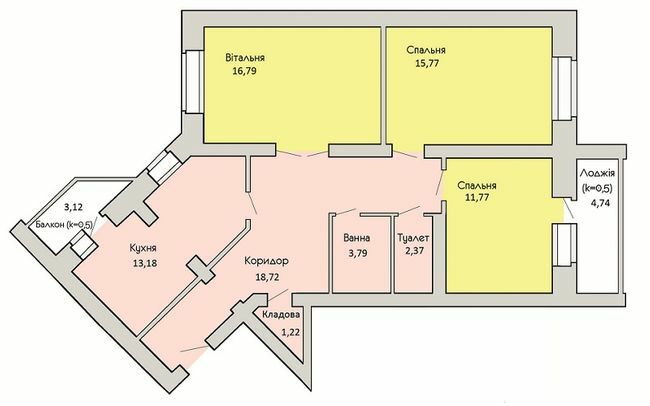 3-кімнатна 87.54 м² в ЖК Левада від забудовника, м. Бориспіль