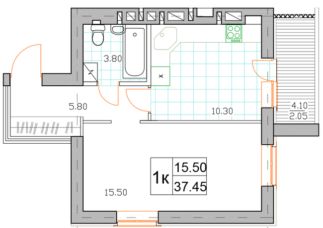 1-комнатная 37.45 м² в ЖК Именно Тот от 14 000 грн/м², пгт Немешаево