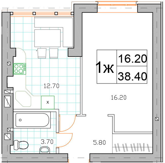 1-комнатная 38.4 м² в ЖК Именно Тот от 14 000 грн/м², пгт Немешаево