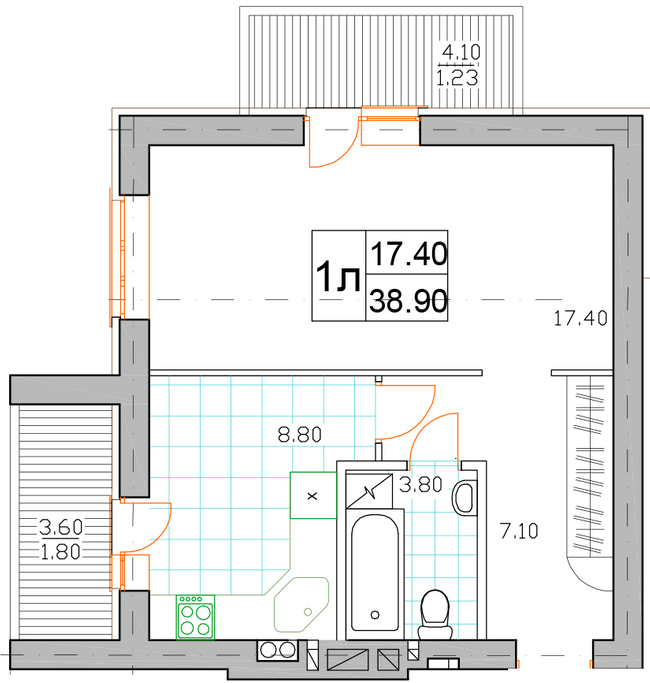 1-комнатная 38.9 м² в ЖК Именно Тот от 14 000 грн/м², пгт Немешаево