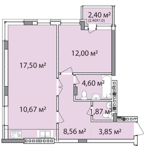 1-кімнатна 61.45 м² в ЖК Лавандовий від 20 000 грн/м², м. Бровари