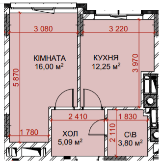 1-кімнатна 37.14 м² в ЖК Riverside від 23 850 грн/м², с. Погреби