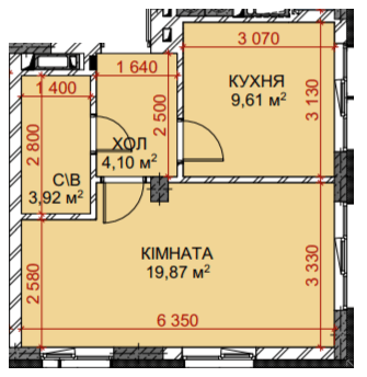 1-кімнатна 37.5 м² в ЖК Riverside від 34 500 грн/м², с. Погреби