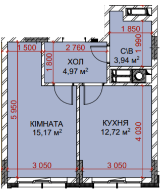 1-комнатная 36.8 м² в ЖК Riverside от 34 500 грн/м², с. Погребы