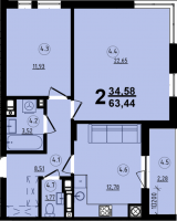 2-комнатная 63.44 м² в ЖК Globus Central Park от 59 300 грн/м², Львов